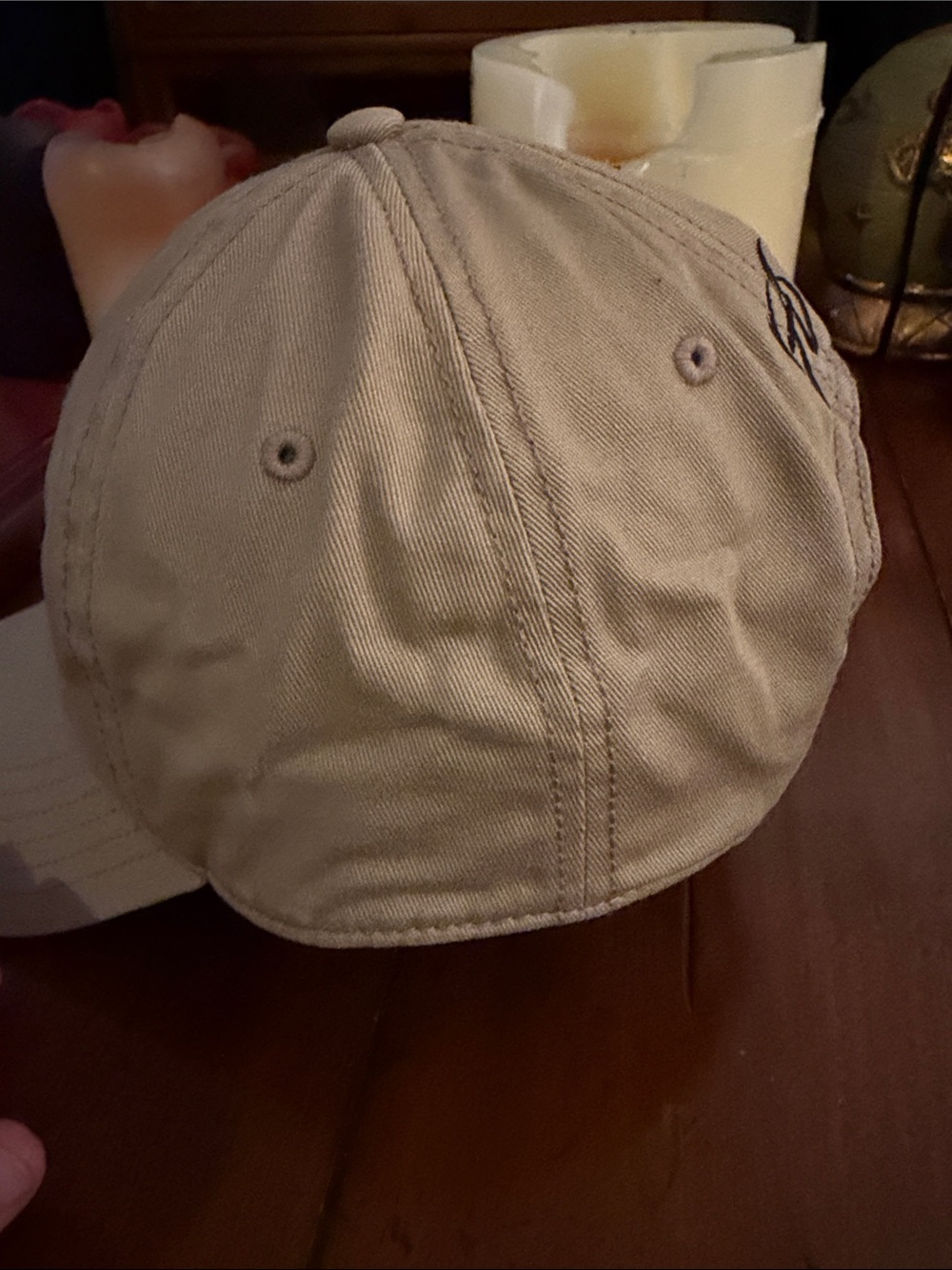 Adams Tan Baseball Cap with Black Script - Picture 2 of 4